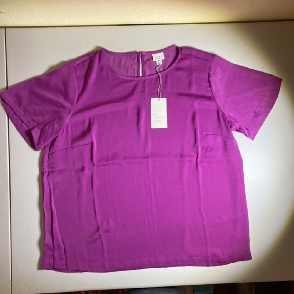 A New Day Purple Short Sleeved Blouse